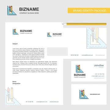 Geometry scale Business Letterhead, Envelope and visiting Card Design vector  Stock Illustration