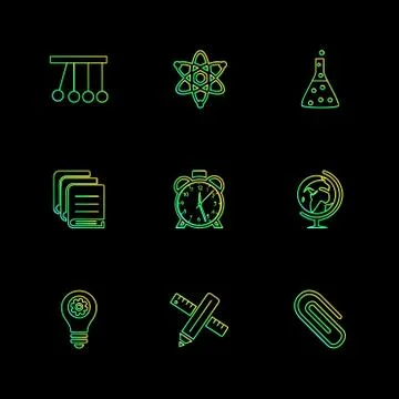 Geometry , science , education , studies , eps icons set vector Stock Illustration
