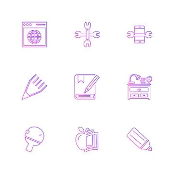 Geometry , science , education , studies , eps icons set vector Stock Illustration