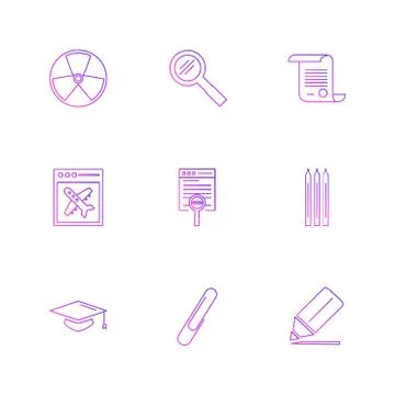 Geometry , science , education , studies , eps icons set vector Stock Illustration