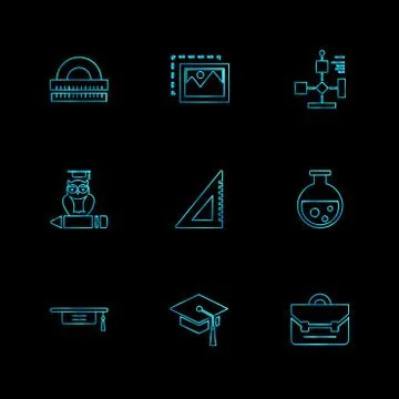 Geometry , science , education , studies , eps icons set vector Stock Illustration
