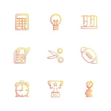 Geometry , science , education , studies , eps icons set vector Stock Illustration