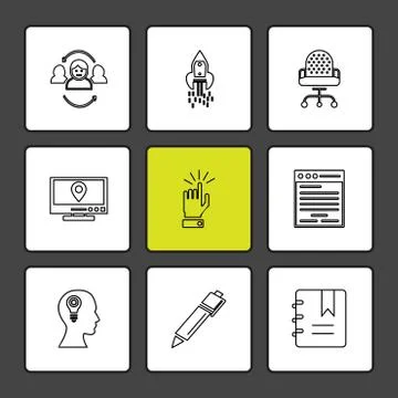Geometry , science , education , studies , eps icons set vector Stock Illustration
