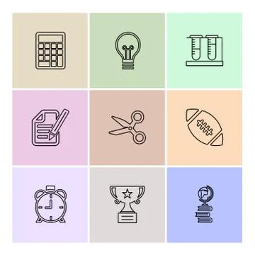 Geometry , science , education , studies , eps icons set vector Illustrazione stock