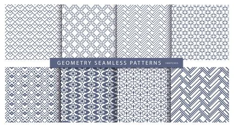 Geometry seamless patternl. Curl semicircle design elements. Vector illustration Stock Illustration