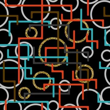 Geometry seamlessly background with lines and rectangles Stock Illustration