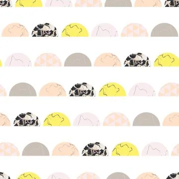 Geometry semisphere marble shapes seamless vector pattern. Illustrazione stock