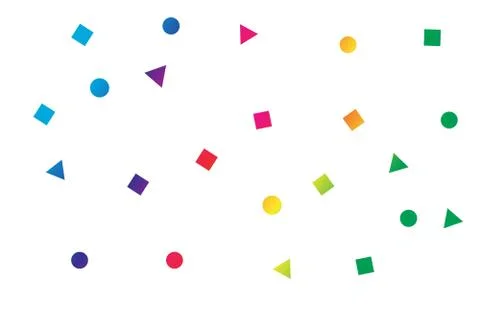 Geometry shapes, triangle, squares and circle scatter spectrum Stock Illustration