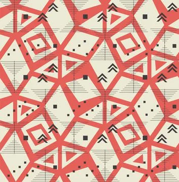 Geometry simple seamless pattern. Triangle, square design elements. Vector Stock Illustration