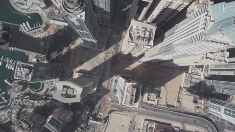Geometry skyscraper view from above in Dubai. 4K cinematic aerial video Stock Footage 90411833