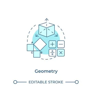 Geometry soft blue concept icon Stock Illustration