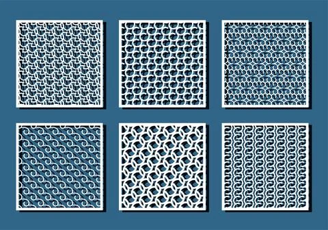 Geometry square cutting panel. Curl semicircle design elements. Vector Stock Illustration