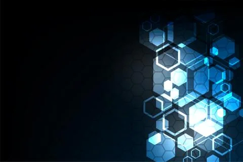 Geometry in technology concept on a dark blue background. Stock Illustration