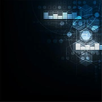 Geometry in technology concept on a dark blue background. Stock Illustration