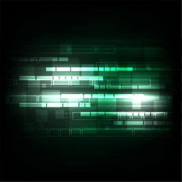 Geometry in technology concept on a dark green background. Stock Illustration