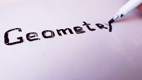 Geometry text,writing on the board marker. Geometry,science,education concept. Stock Footage 313432111