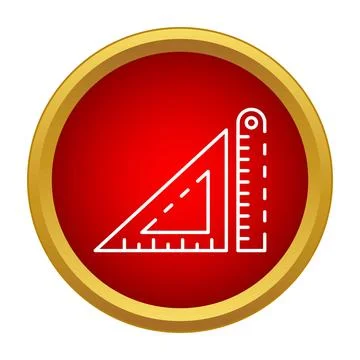 Geometry tools icon showing a ruler and a set square Stock Illustration