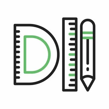 Geometry Tools icon vector image. Stock Illustration