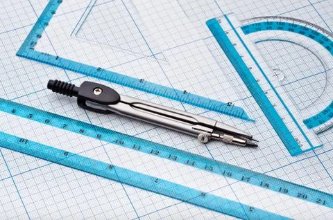 Geometry tools Stock Photos