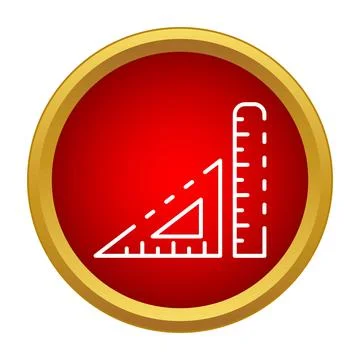 Geometry tools ruler and triangle square icon Stock Illustration