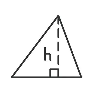 Geometry triangle and height icon in line design. Geometry, triangle, height Illustrazione stock