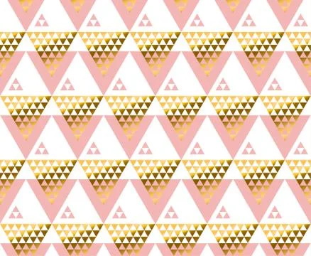 Geometry triangle pattern. gold stylized vector illustration. Art Nouveau sea 스톡 일러스트
