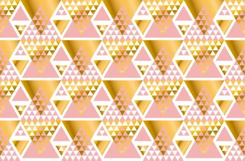 Geometry triangle pattern. gold stylized vector illustration. Art Nouveau sea イラスト素材