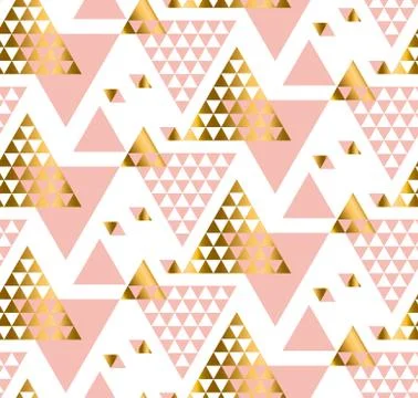 Geometry triangle pattern. gold stylized vector illustration. Art Nouveau sea Illustrazione stock