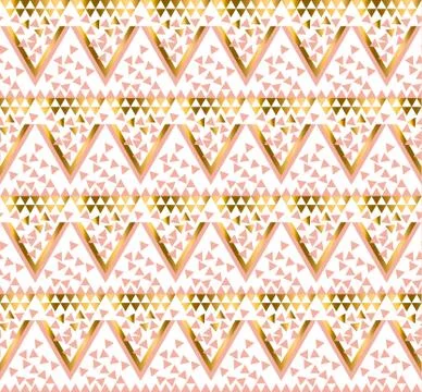 Geometry triangle pattern. gold stylized vector illustration. Art Nouveau sea イラスト素材