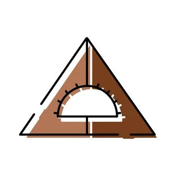 Geometry triangle with protractor symbol for education and math Stock Illustration