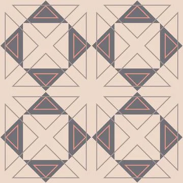 Geometry triangle shape seamless pattern pink gray pastel color contrast desi Illustrazione stock