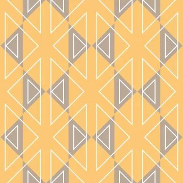 Geometry triangle shape seamless pattern yellow beige delicate design Stock Illustration