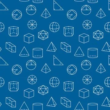 Geometry vector background - Geometrical Figures symbols blue seamless patter Illustrazione stock