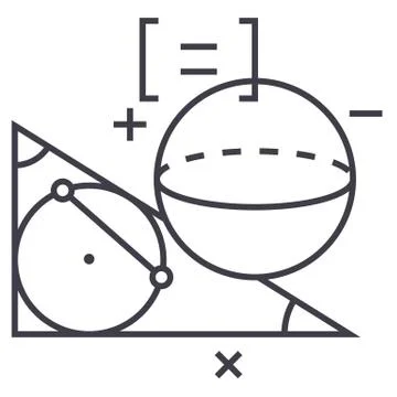 Geometry vector line icon, sign, illustration on background, editable strokes Stock Illustration