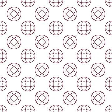 Geometry vector line seamless pattern - Sphere concept background Stock Illustration