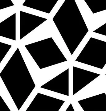 Geometry white black simple seamless pattern. Triangle, square design elements Stock Illustration