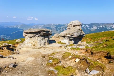 Geomorphologic rocky structures in Bucegi Mountains, Romania 写真素材