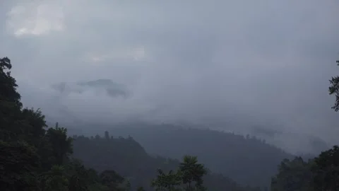 Geophysical diversity of hilly areas during monsoon Stock Footage 250356077