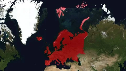 Geopolitical Map Of Europe In Red Stockbeeldmateriaal 340109605