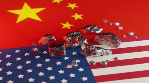 Geopolitical Rare Earth Competition Between US and China Stock Footage 324716856