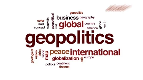 Geopolitics animated word cloud, text de... | Stock Video | Pond5