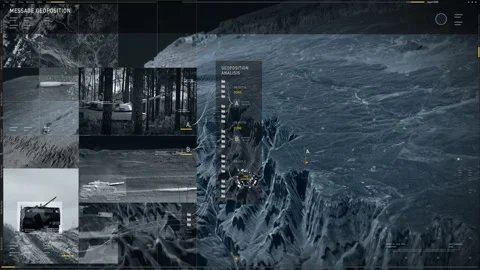 Geoposition Surveillance Network Shows Location Of Hostile Ground Forces Base Stock Footage 271576877