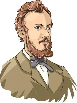 Georg Cantor Portrait Stock Illustration