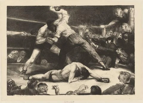 George Bellows, A Knockout, 1921 A Knockout Copyright: xpiemagsx Natgal100... Stock Photos