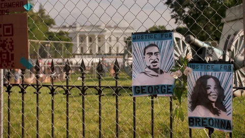George Floyd Breonna Taylor Posters White House Black Lives Matter RF Stock Footage