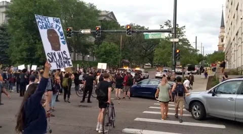 George Floyd Death Protest - Denver, Colorado 動画素材 131353396