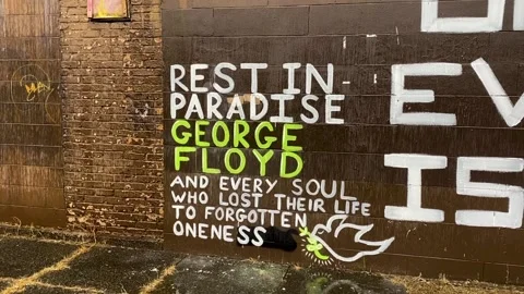 George Floyd Graffiti Stock Footage 146242051