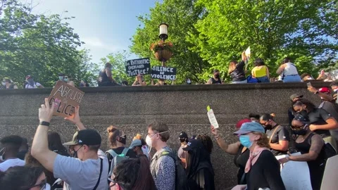 George Floyd protests at Meridian Hill Park, Washington, DC Stock Footage 132083899