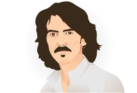 George Harrison, Beatles member. Vector illustration. Stock Illustration