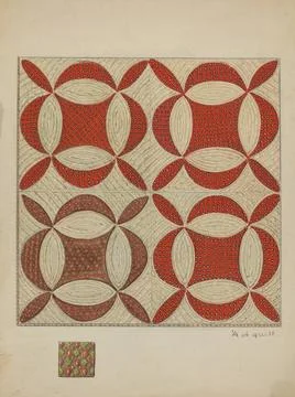 George Loughridge, Patchwork Quilt, c 1936 Patchwork Quilt Copyright: xpie... Stockfoto's